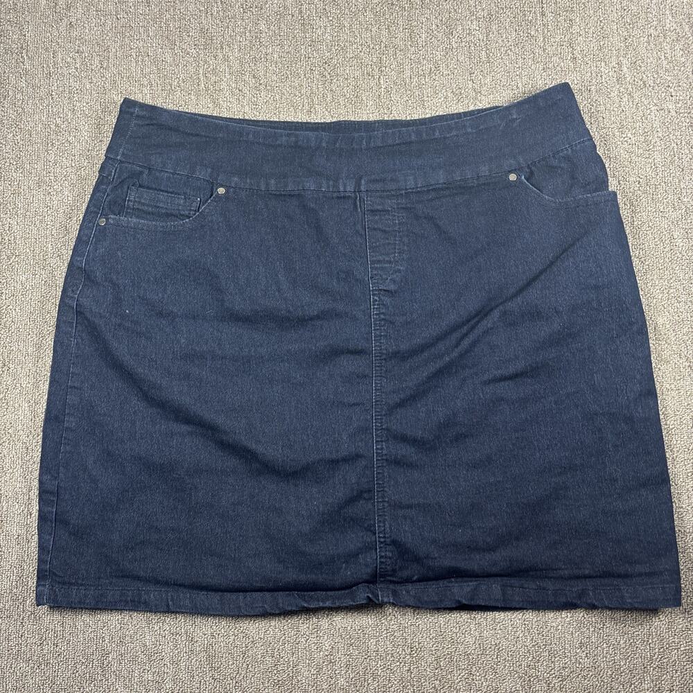 Vintage Peck & Peck Women’s Denim Skirt Size 16 Blue 18x19 Cotton Spandex
